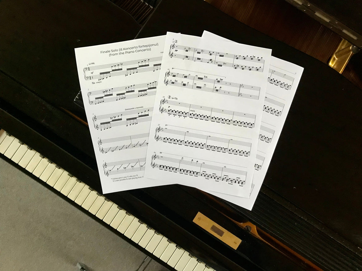 Edition of the sheet music of Vidmantas Bartulis' Finale Solo (from the Piano Concerto). What? And why?